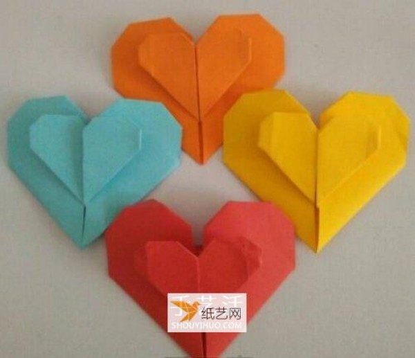 Hand-folded beautiful heart-to-heart seals