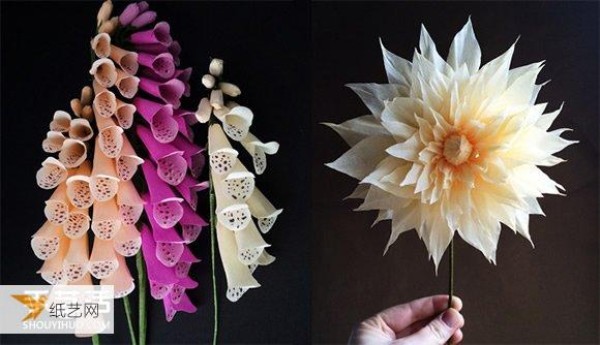 Use crepe paper to imitate colorful and exquisite paper art flowers.