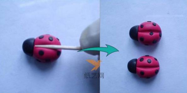 Tutorial on how to make cute ladybug earrings made of ultra-light clay