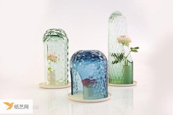 OP-vase handmade glass flower cover exudes hazy literary beauty