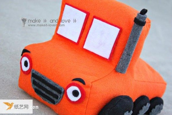 Very cute non-woven toy truck fabric hand-making method