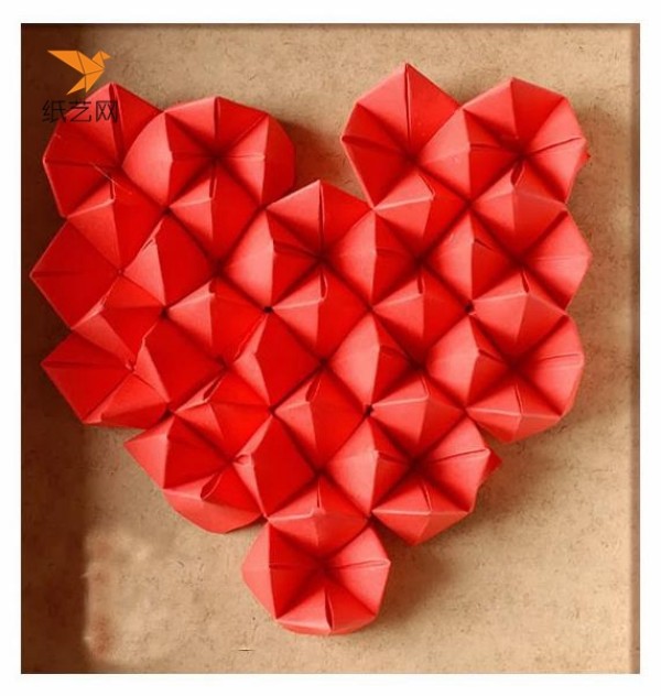 Tutorial on making beautiful origami three-dimensional heart-shaped decorative paintings