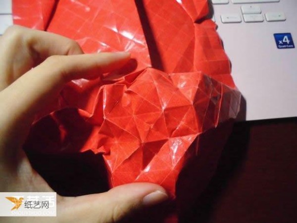 Super complicated kissing fish heart origami illustration process