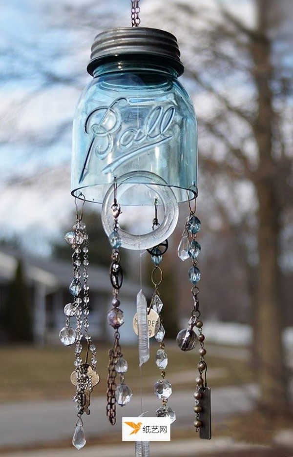 How to DIY wind chimes from glass bottles Illustrated tutorial on making your own glass wind chimes