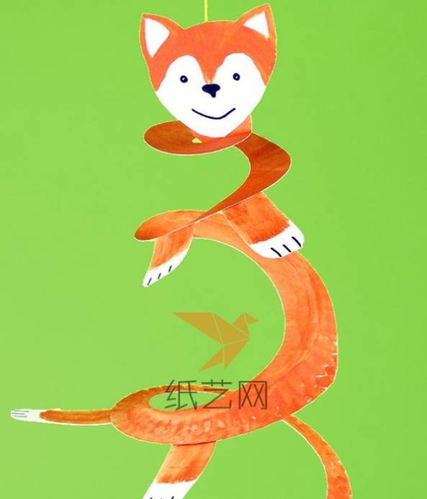 Paper dinner plate handmade cute cartoon little fox pendant