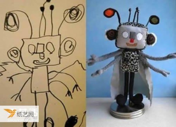 Let childrens imagination become reality. A creative handmade graffiti doll picture