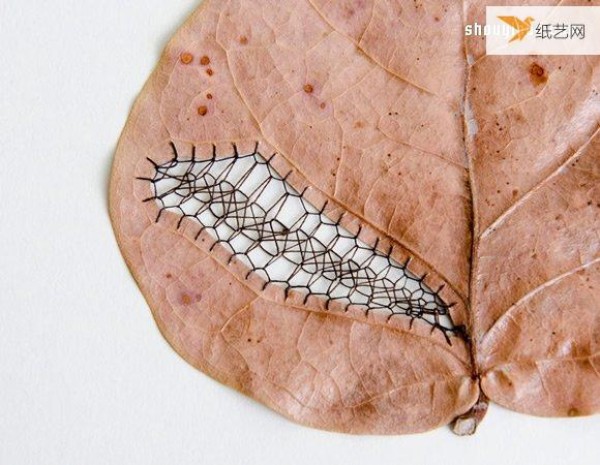 On the way, you might as well pick up a fallen leaf and take it home to make beautiful embroidery