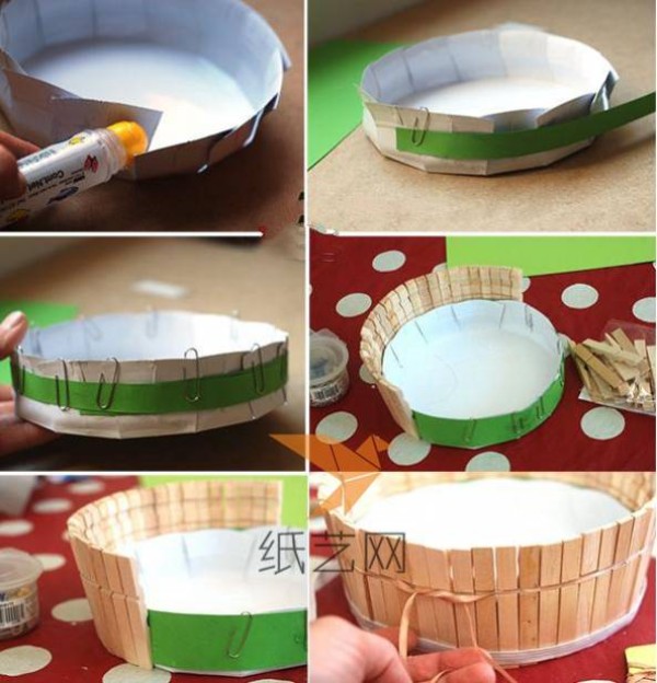 Tutorial on how to use clothespins to make cute Japanese baskets