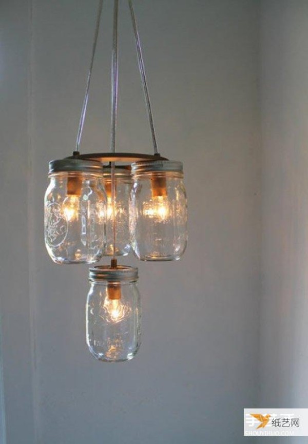 Use glass cans and bottle waste to hand-make unique and beautiful lamps