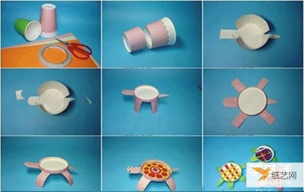 Use disposable paper cups to hand-make pictures of small animals. There are many kinds of them.