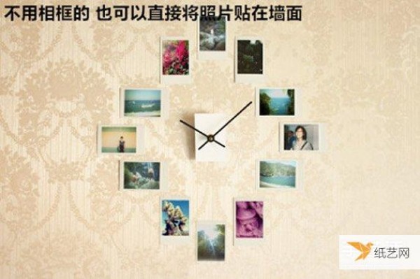 Illustrated tutorial on how to create a personalized photo wall in the style of a clock