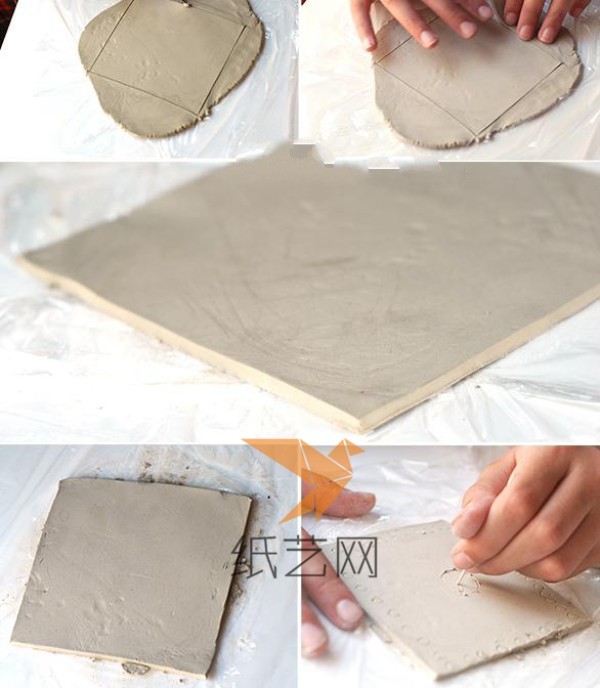 Illustrated tutorial on making plates from ultra-light clay