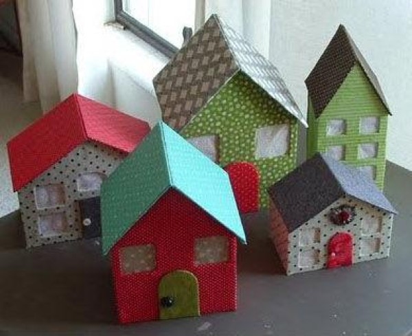 Cute cloth art small house model making tutorial