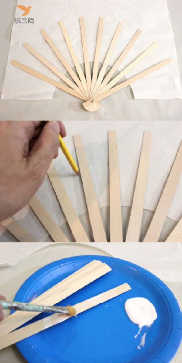 Tutorial on turning waste into treasure Tutorial on making wooden bone brocade folding fan