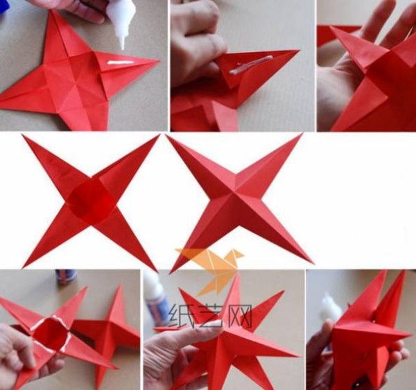 Tutorial on making beautiful 3D star decorations by hand for children