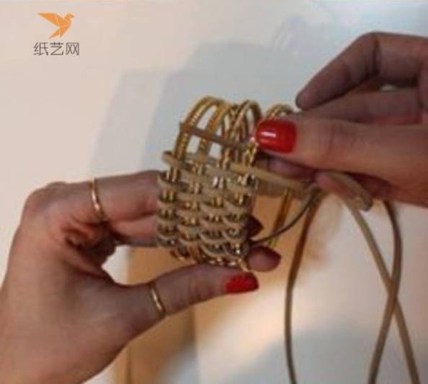 Knitting Tutorial Metal Ring Braided Rope Knitting Bracelet Making Tutorial