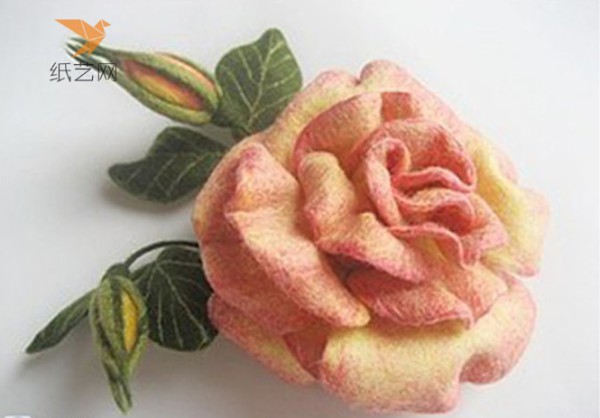 Wool felt tutorial Super aura wool felt rose flower making tutorial