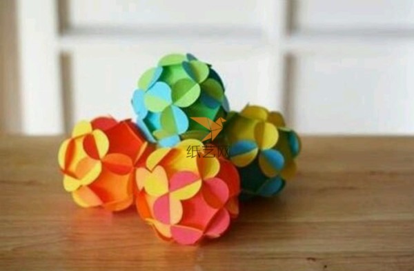 Paper art colorful flower ball hanging ornament making tutorial paper art tutorial