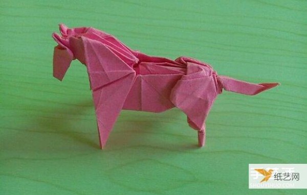 Super detailed 3D horse origami illustrations by Hideo Komatsu