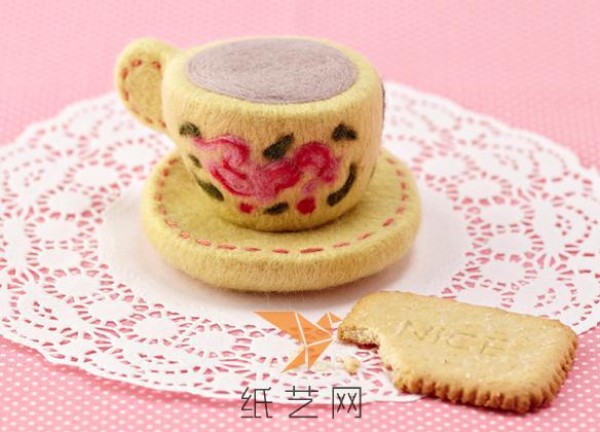 Tea cup decoration tutorial made from wool felt