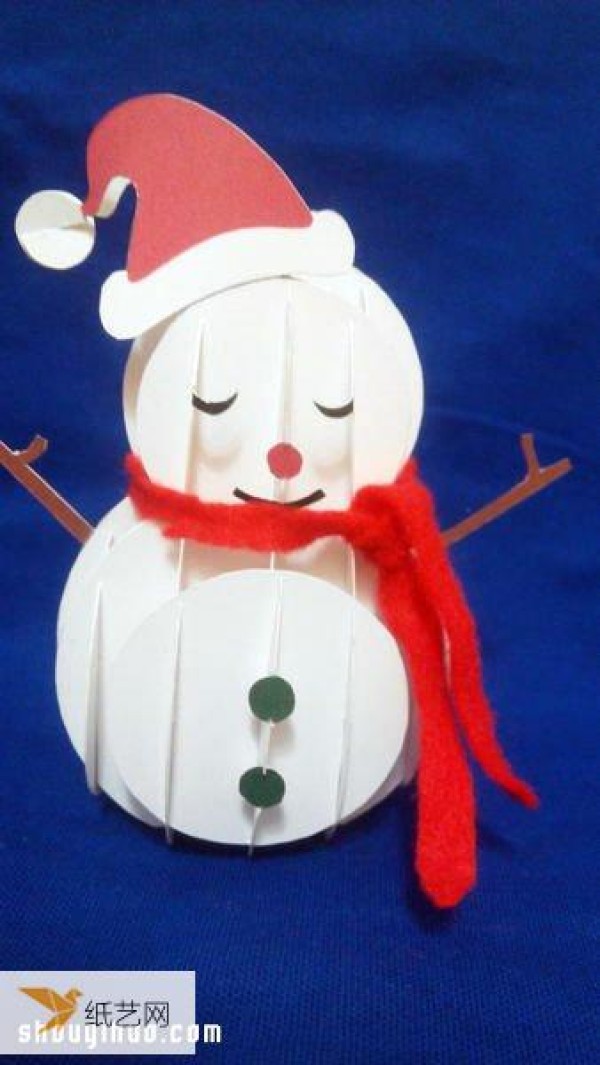 Comprehensive illustrated tutorial for hand-making a personalized three-dimensional paper sculpture of a Christmas snowman