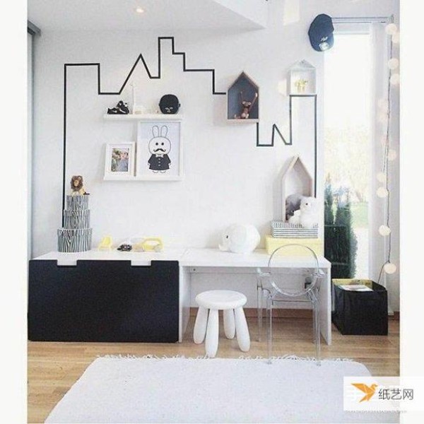 Use paper tape stickers to easily create beautiful patterns on your walls