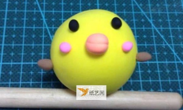 Cute chick illustration made using ultra-light clay