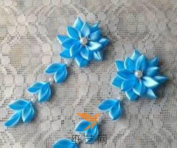 Fabric Snow Blue Flower Ornament Making Tutorial Fabric Tutorial