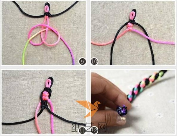 Beautiful colorful rope hand-woven bracelet making tutorial