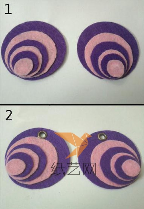 DIY tutorial for handmade non-woven earrings