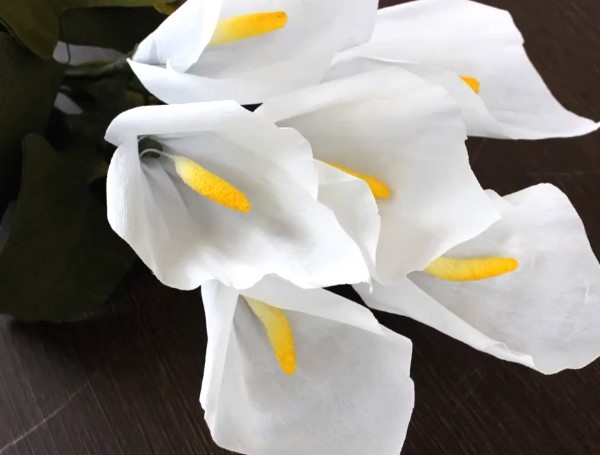 Crepe paper flower calla lily handmade tutorial