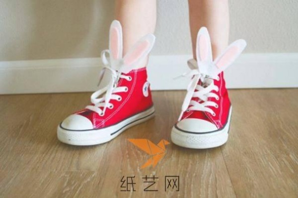 Cute non-woven bunny ears shoe decoration making tutorial