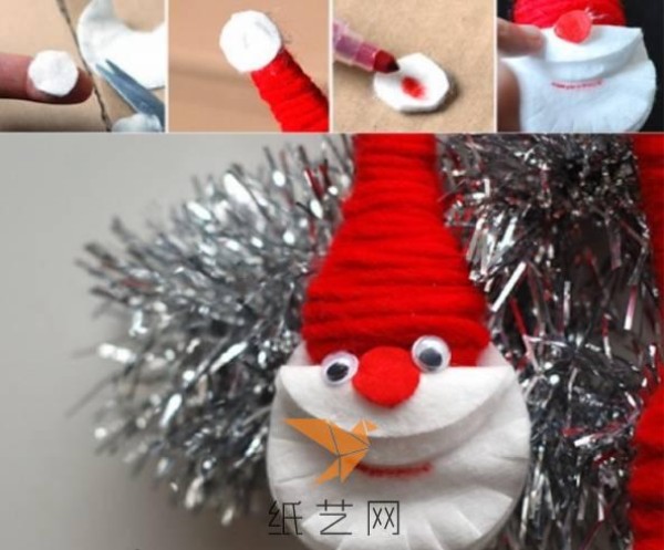 Christmas handmade non-woven plastic spoon Santa Claus ornaments