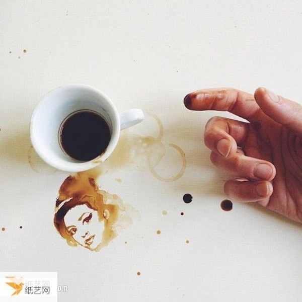 Creative drawings that turn spilled coffee into graffiti art