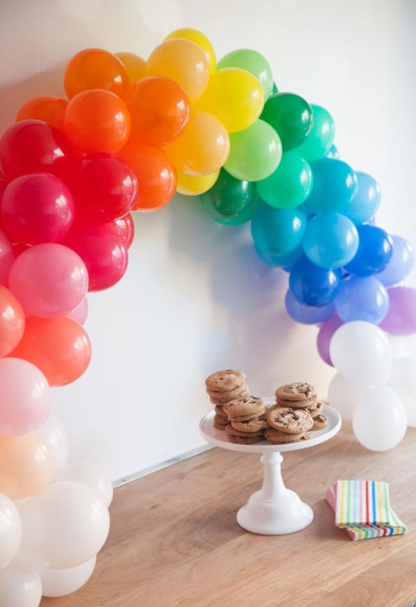 Beautiful rainbow balloon arch bridge decoration making tutorial