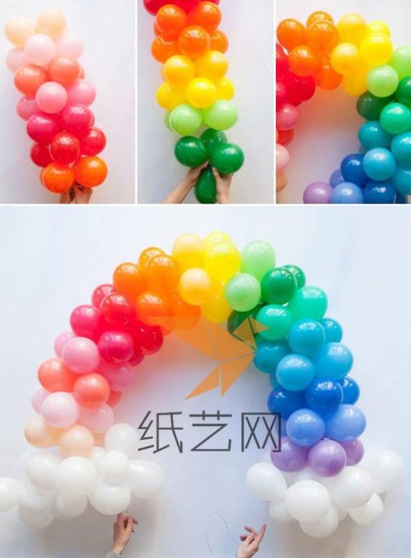 Beautiful rainbow balloon arch bridge decoration making tutorial