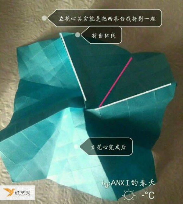 Illustrated step-by-step method for making a new Kawasaki rose by hand folding