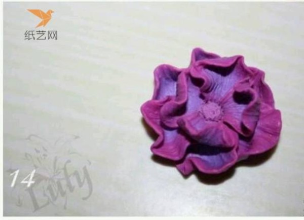 Pottery tutorial, soft clay purple cherry blossom ring making tutorial