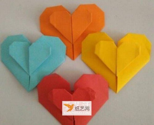 Hand-folded beautiful heart-to-heart seals