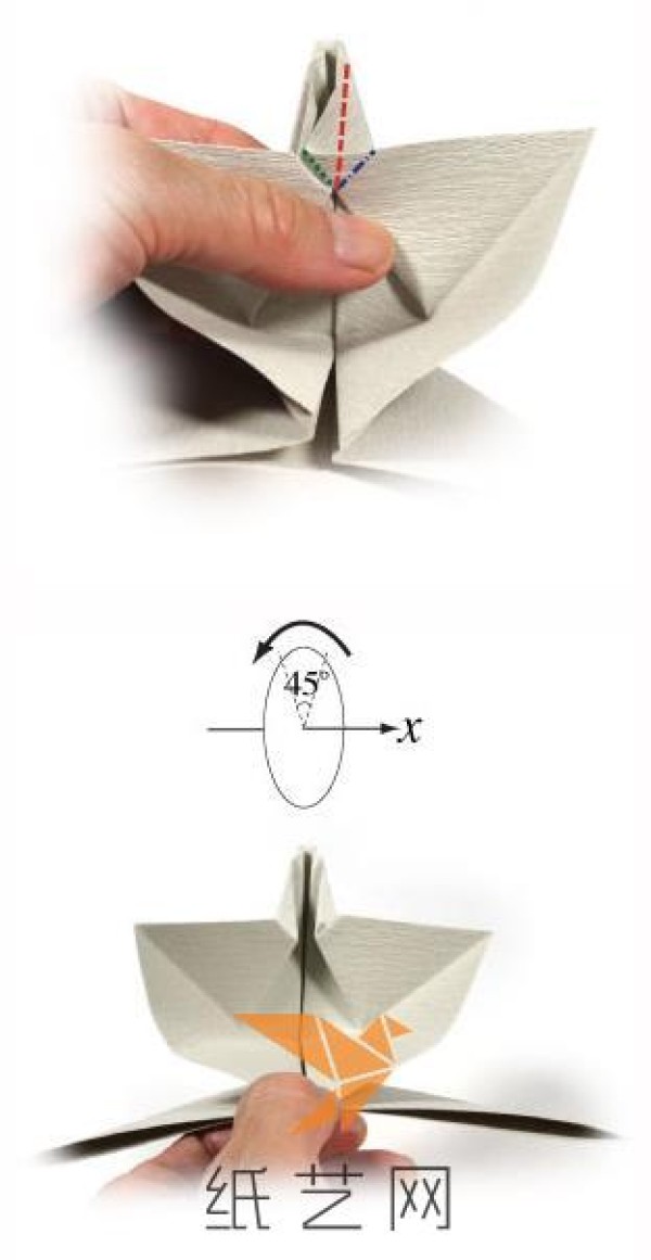 Tutorial on how to make an origami elephant with big ears