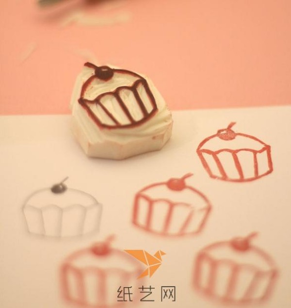 Cute Cherry Cake Rubber Stamp Making Tutorial