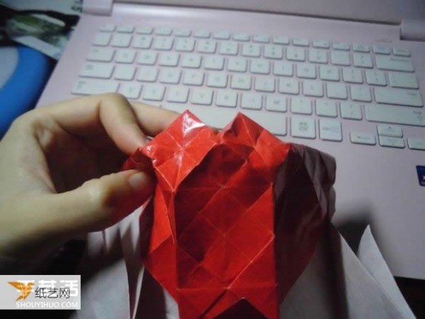 Super complicated kissing fish heart origami illustration process