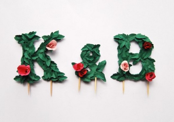 Letter Paper Flowers DIY Cake Decoration