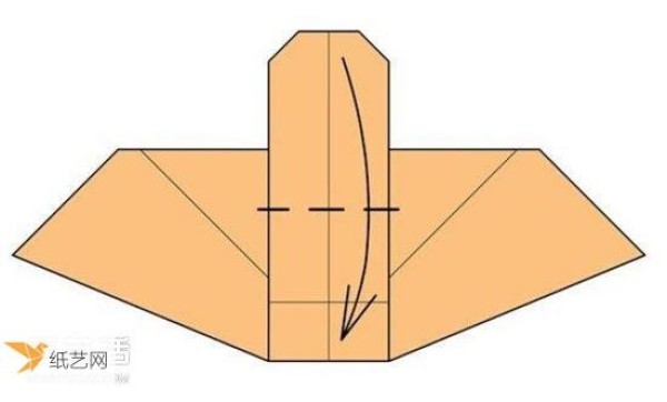 Illustration of the method of hand folding paper sofa chair