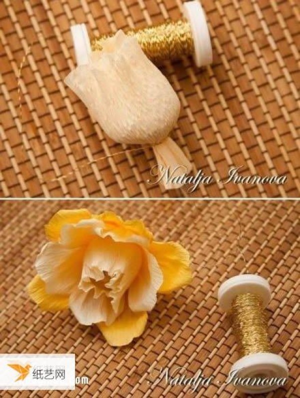 Share an illustrated tutorial on how to fold crepe paper flowers by hand