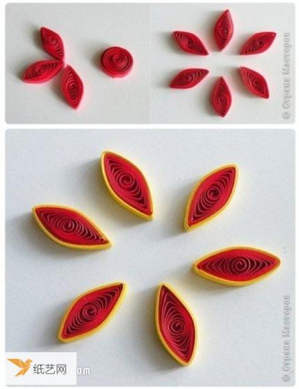 Illustrated tutorial on how to make exquisite paper-quilled flowers by hand