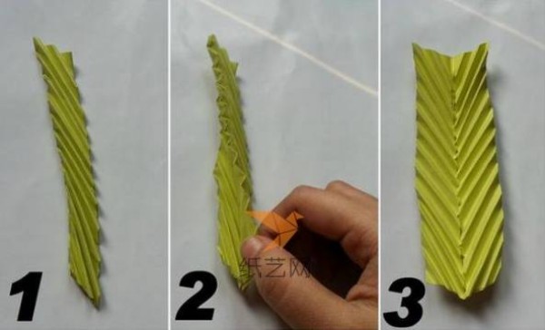 Beautiful three-dimensional origami leaf making tutorial