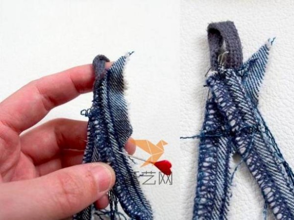 DIY tutorial on transforming old clothes into old jeans and using waste materials to make flip-flops