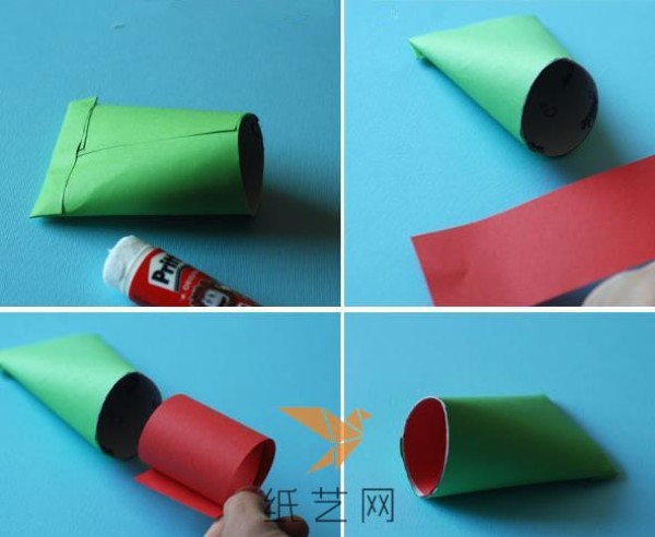 Toilet paper tube turns into a little frog in childrens craft