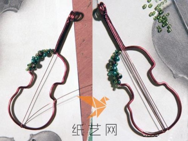 Tutorial on a fresh and fresh handmade DIY woven violin brooch for Spring Festival gift